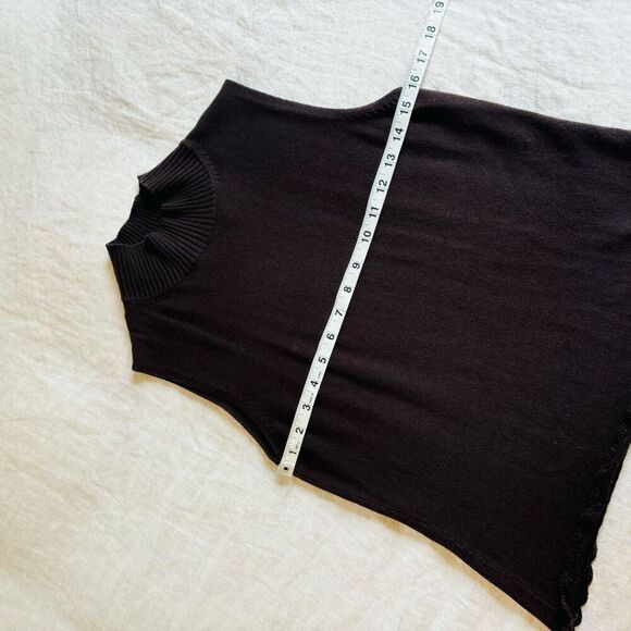 Vintage Brown mock neck vest | Kathie Lee collection vintage sleeveless brown mo - Picture 7 of 8